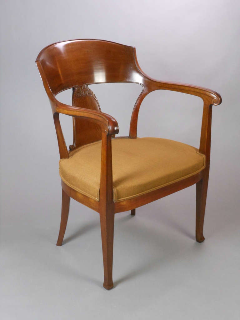 Mahogany Swedish Art Nouveau Chair For Sale