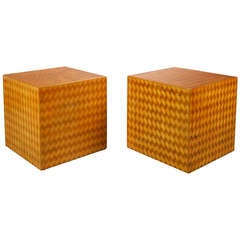 A Pair of Italian Parquetry Cube Tables