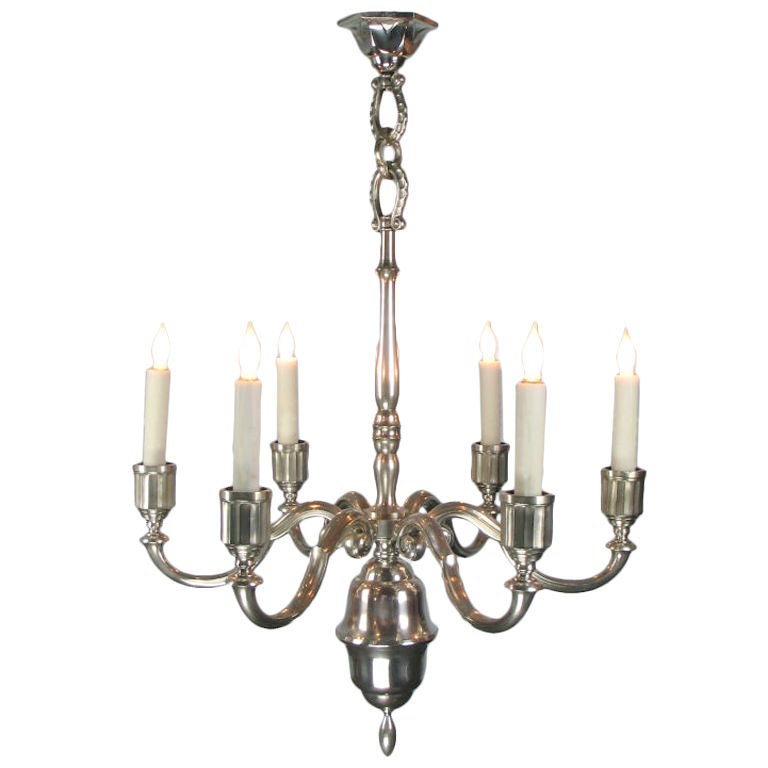 A Swedish Grace Period Silver Plated Chandelier For Sale