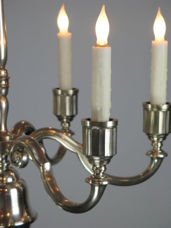20th Century A Swedish Grace Period Silver Plated Chandelier For Sale