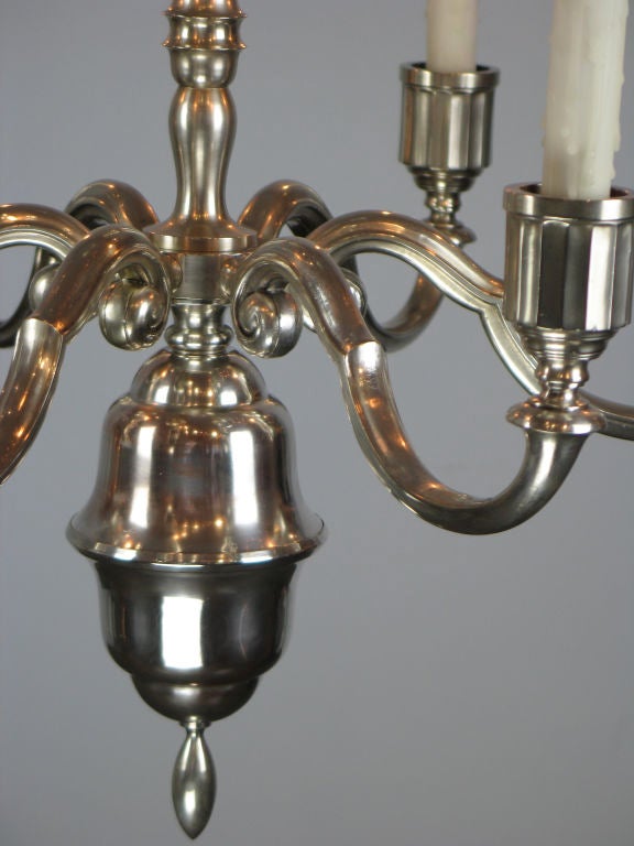 A Swedish Grace Period Silver Plated Chandelier For Sale 1