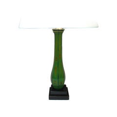 A Green and Yellow Lithyalin Glass Lamp by Friedrich Egermann