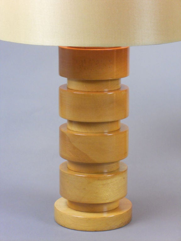 Mid-20th Century A Pair of American Maple Lamps