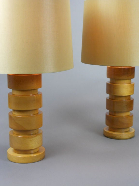 A Pair of American Maple Lamps 1