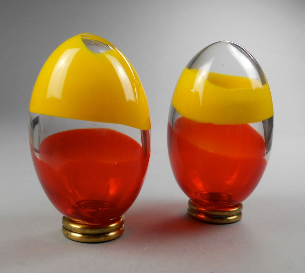 Late 20th Century Three Italian Glass Ovals Designed by Pierre Cardin for Venini