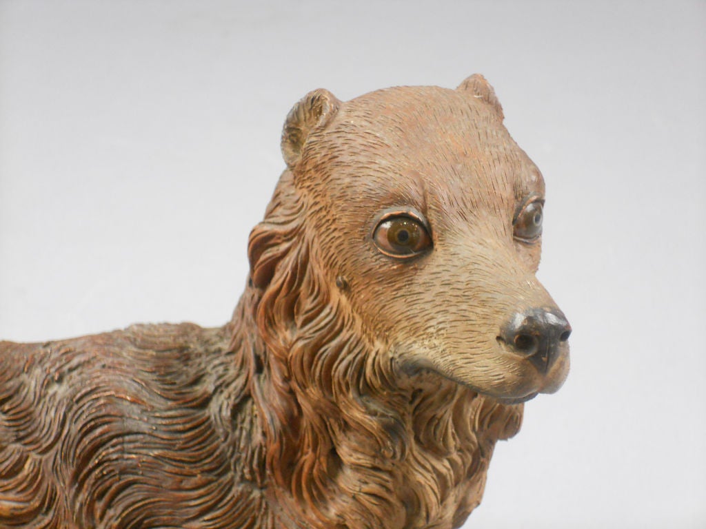 19th Century French Terra Cotta Sculpture of a Dog For Sale