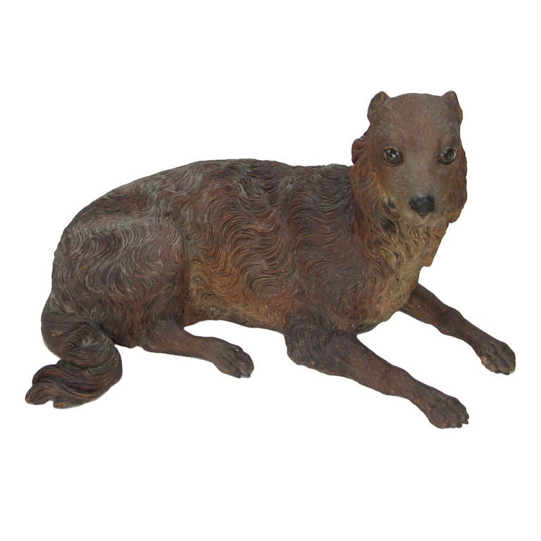 French Terra Cotta Sculpture of a Dog For Sale