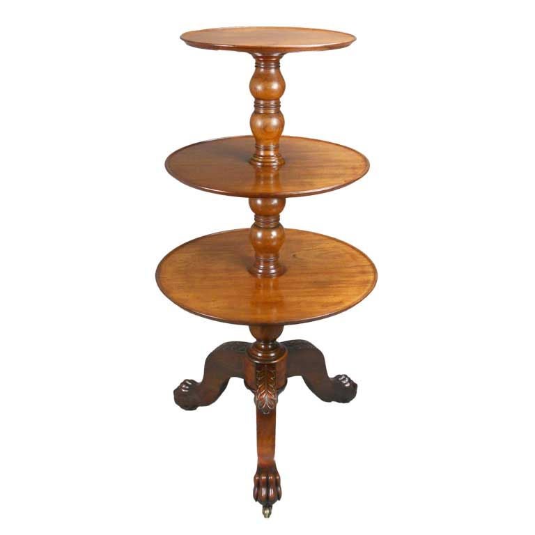 French Neoclassical Mahogany Three-Tier Étagère For Sale