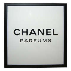 Custom Framed 1980's Era Chanel Parfums Department Store Display Poster