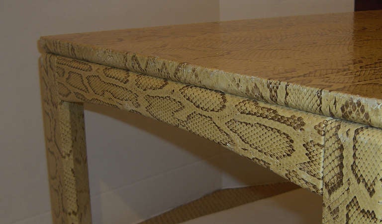Vintage Python Cocktail Table in the Manner of Karl Springer In Good Condition In Mt Kisco, NY