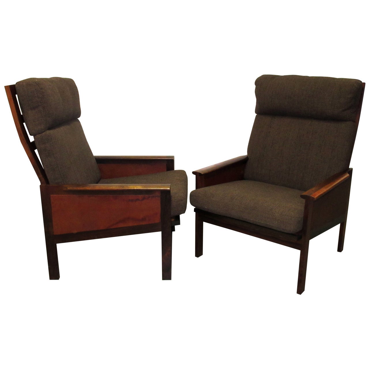 Pair of High Back "Capella" Lounge Chairs by Illum Wikkelsø For Sale