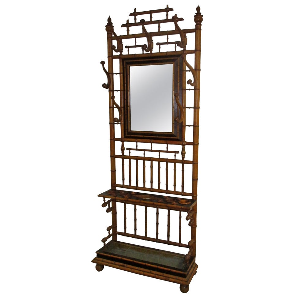 Superb French Bamboo Hall Stand