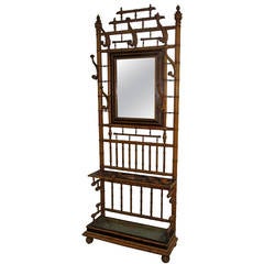 Antique Superb French Bamboo Hall Stand