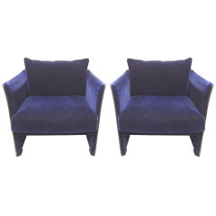 Pair of Late 1970's Lounge Chairs by Mario Bellini