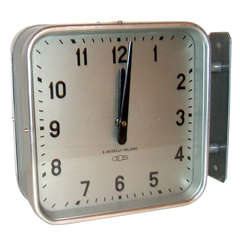 Vintage Gio Ponti’s “Orologi per Boselli” Industrial Double Sided Wall Clock