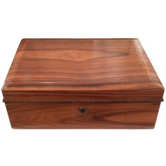 A Gentlemanly Late 19th Century English Tigerwood Writing Box