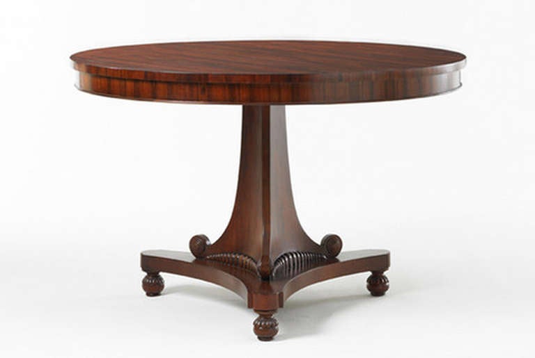A Hand Carved Rosewood Pedestal Table