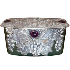 Art Nouveau Period Silver 
Glass Biscuit Box