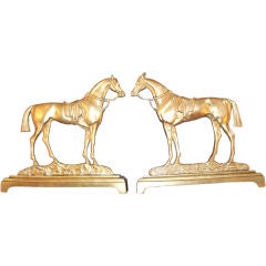 Vintage Pair of Solid Brass Bookends