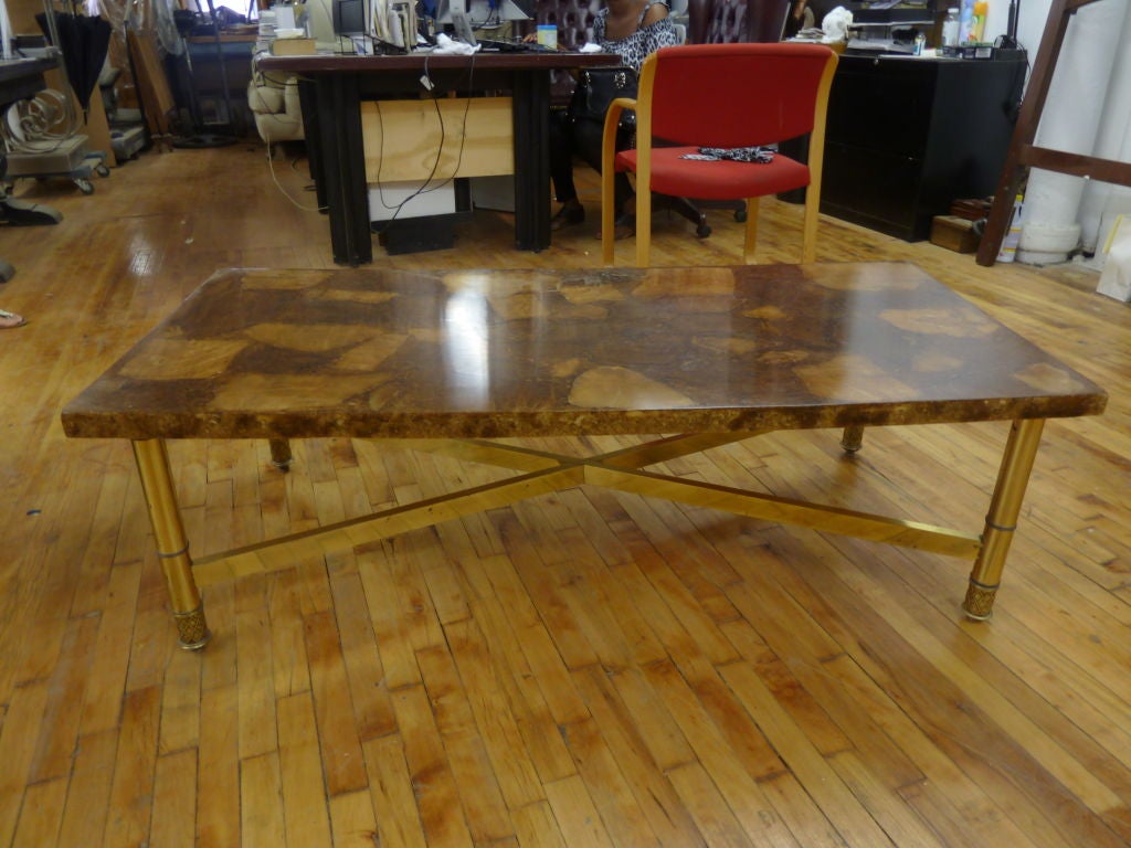 "Fossil" Resin Top Cocktail Table Attributed to Pierre Giraudon
