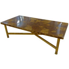 "Fossil" Resin Top Cocktail Table Attributed to Pierre Giraudon