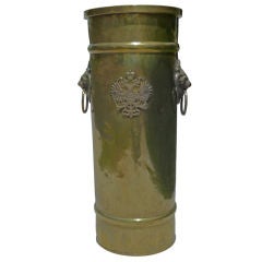 Early 20th Century  Russian Hand Hammered Brass Umbrella Stand