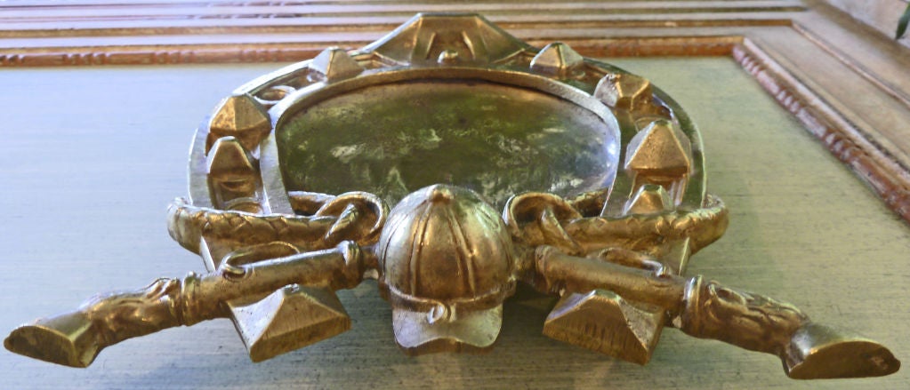 Handsome Italian Cast Brass Horse & Jockey Motif Ashtray