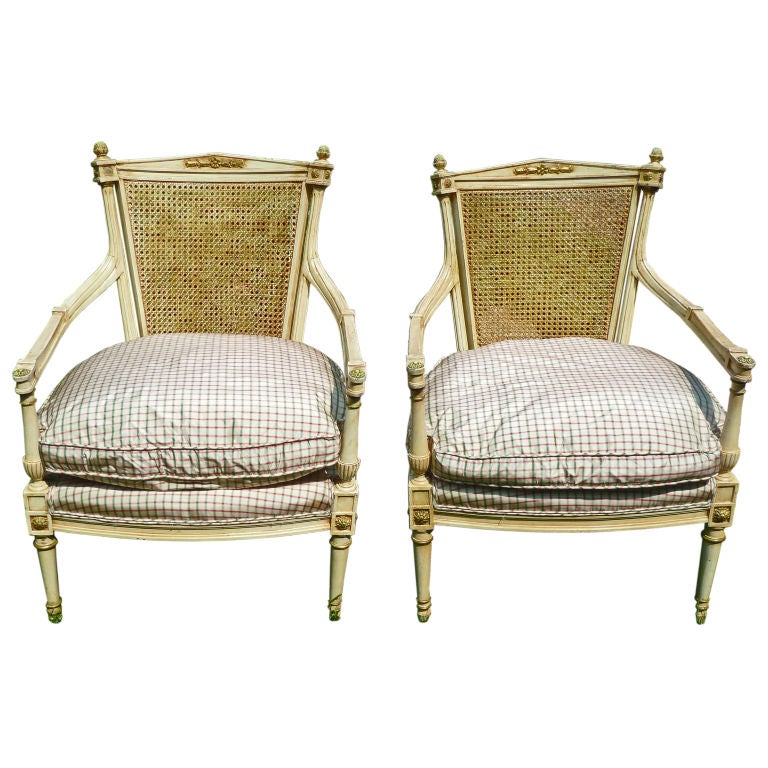 Pair of Neo-Classical Style 19th Century French Fauteuils