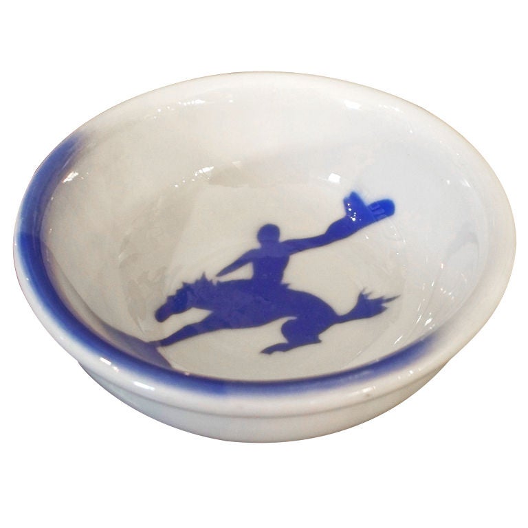 Group of Very Rare 1940
s Ironstone "Cowboy" Bowls