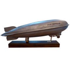 Vintage Mounted 1930's Steelcraft Graf Zeppelin Pull Toy