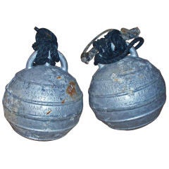Used Pair of 1940
s Spanish "La Coruna" Harbour Buoys