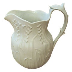 Antique 19th Century English Parianware "Lily" Pitcher