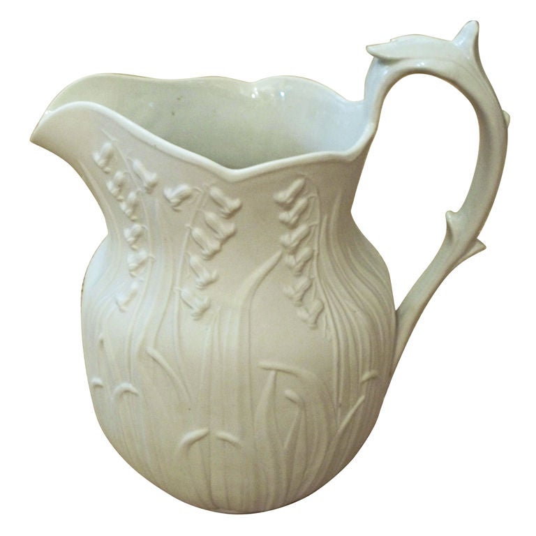 19th Century English Parianware "Lily" Pitcher