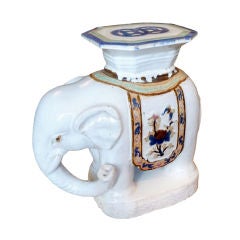 Vintage Chinese Glazed Ceramic Elephant Garden Seat