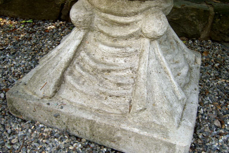 Impressive Pair of Stone Campana Style Garden Urns In Excellent Condition In Mt Kisco, NY