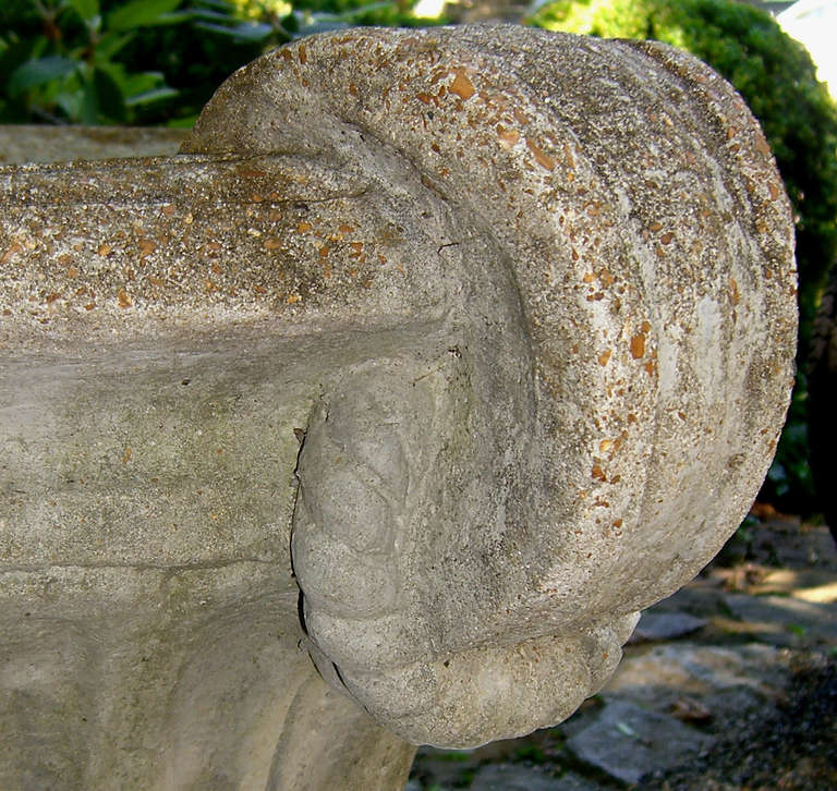Mid-20th Century Impressive Pair of Stone Campana Style Garden Urns