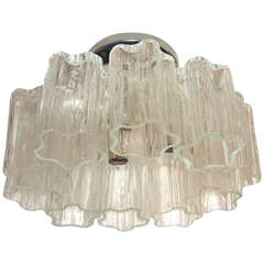 1970s Modernist Murano Glass Tronchi Flush Mount Ceiling Light