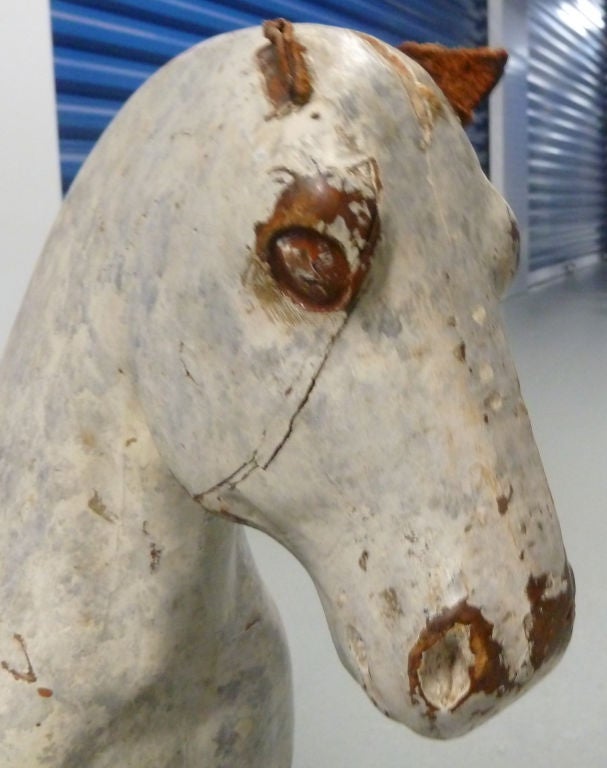Hand Crafted Belgian Wood Child.s Horse Figure In Good Condition For Sale In Mt Kisco, NY
