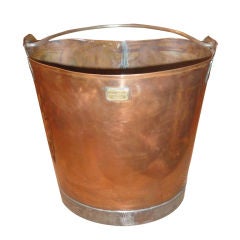 Antique French Copper & Steel Oval Form Bucket