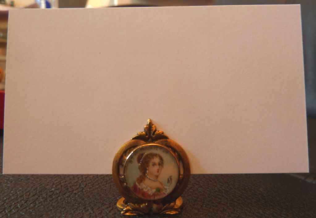 Set of French Royalty Portaits on Ivory Place Card Holders In Excellent Condition In Mt Kisco, NY