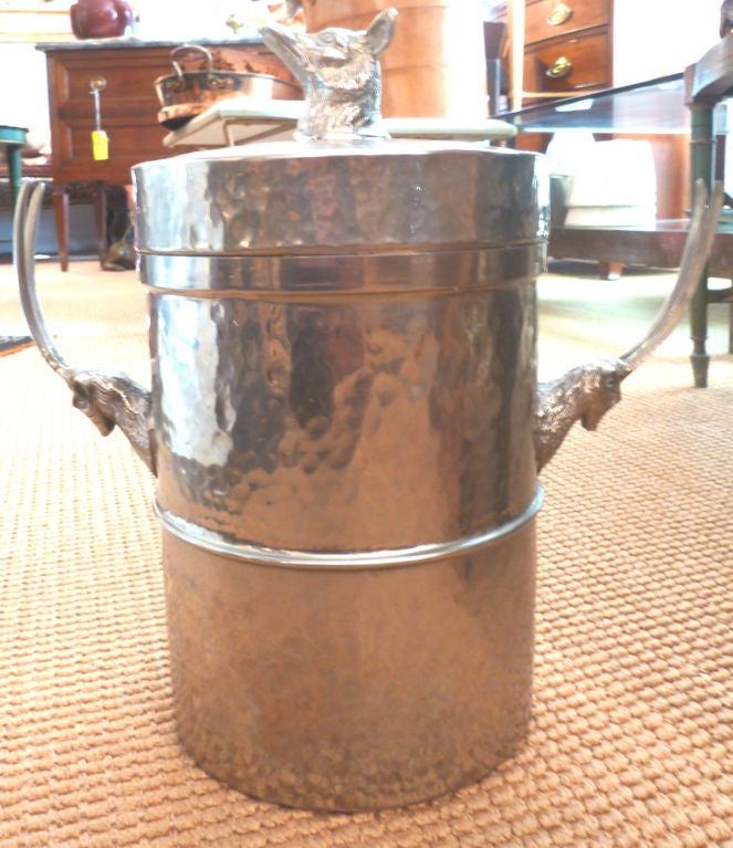 Unique French Hand Hammered Ice Bucket