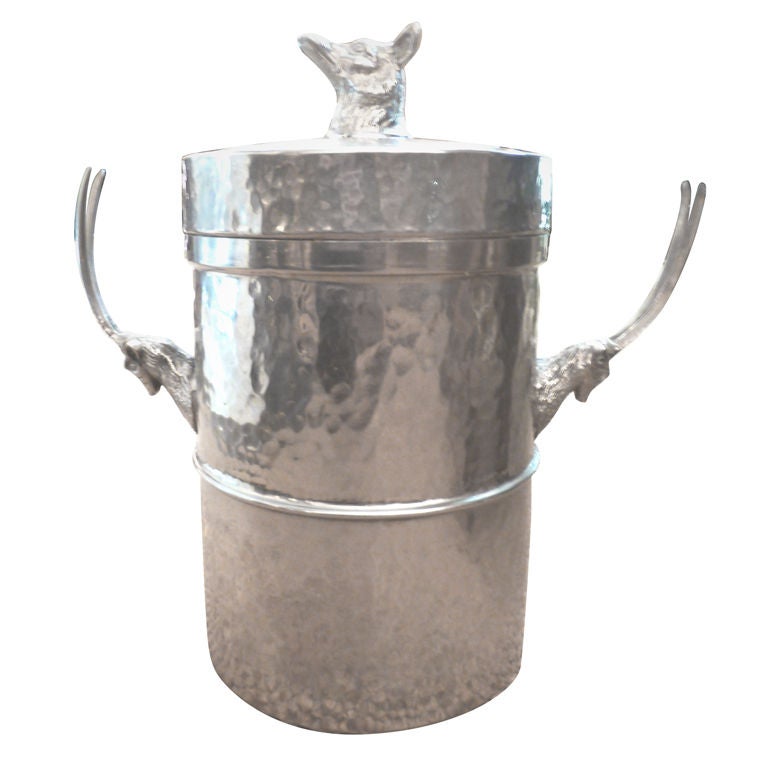 Unique French Hand Hammered Ice Bucket at 1stdibs