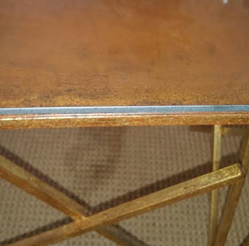 Custom Metal Criss-Cross Design Cocktail Table In Excellent Condition For Sale In Mt Kisco, NY