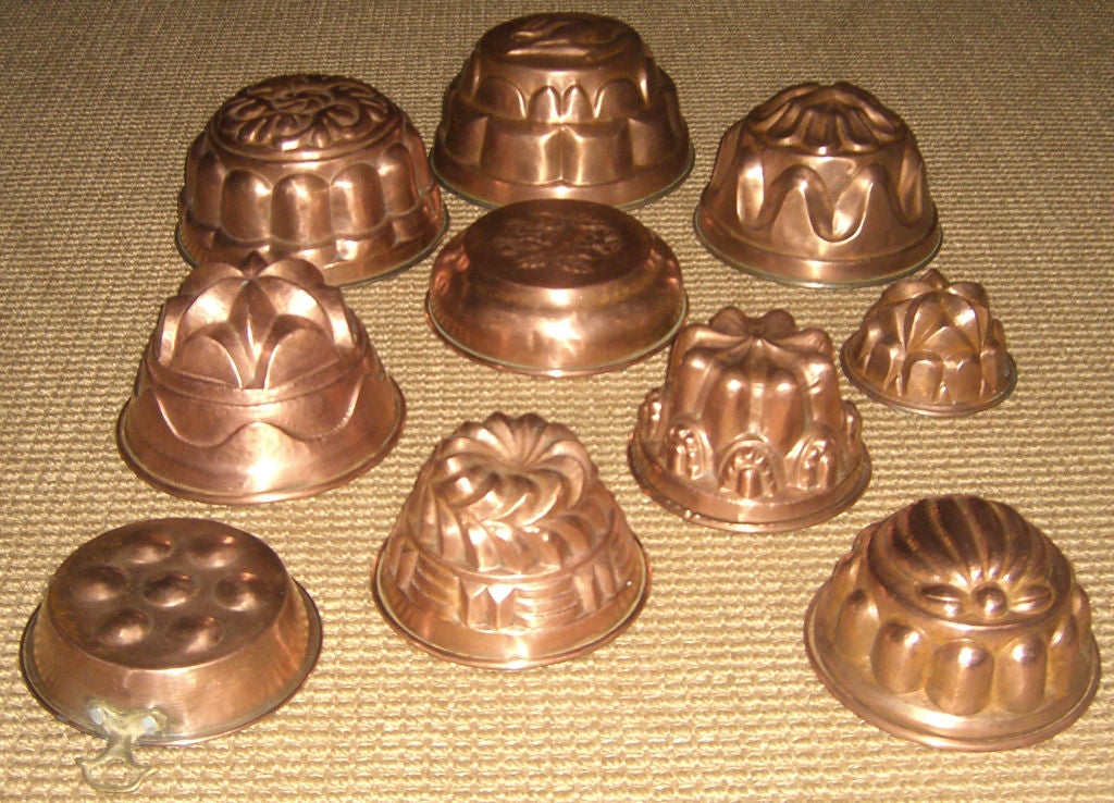 Collection of Antique French Copper Moulds