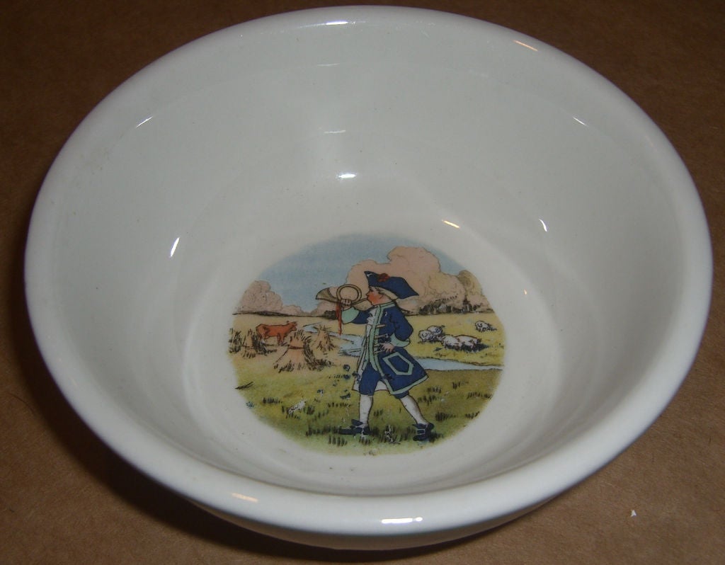 Rare Set of 1940's Child's "Little Boy Blue" Bowls