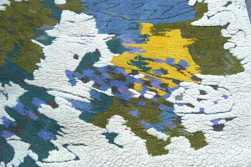 Mid-20th Century 1968 Edward Fields Abstract Design Wool Area Rug