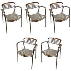 Vintage Set of Five Late 1980's Jorge Pensi Toledo Chairs