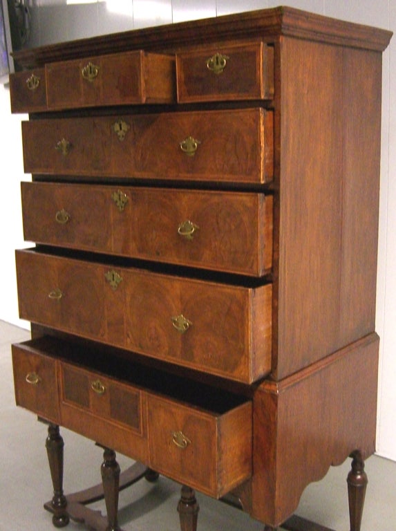 18th Century and Earlier Important 18th Century William & Mary Chest on Stand