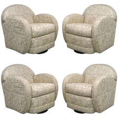 A Set of 4 Milo Baughman Designed Swivel Chairs from Directional