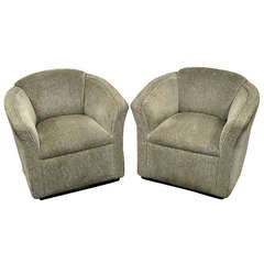 Pair of 1970s Modernist Swivel Club Chairs